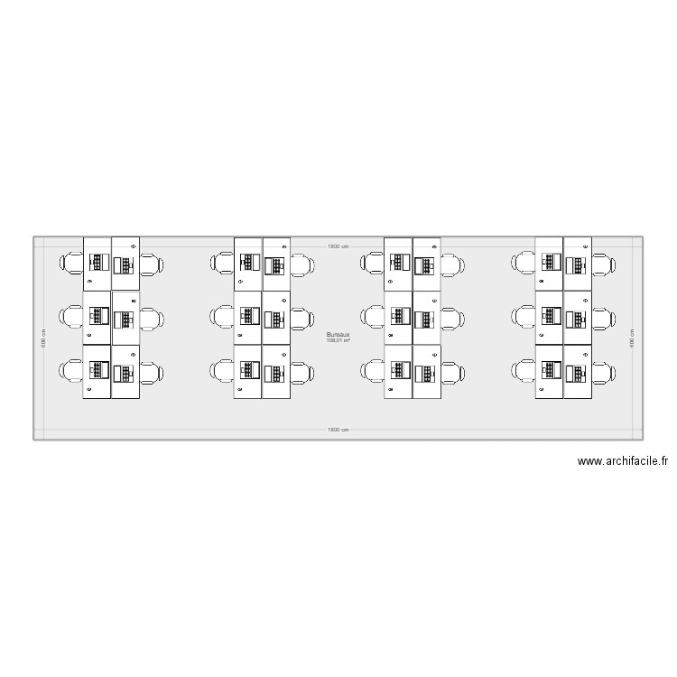 Version . Plan de 1 pièce et 108 m2