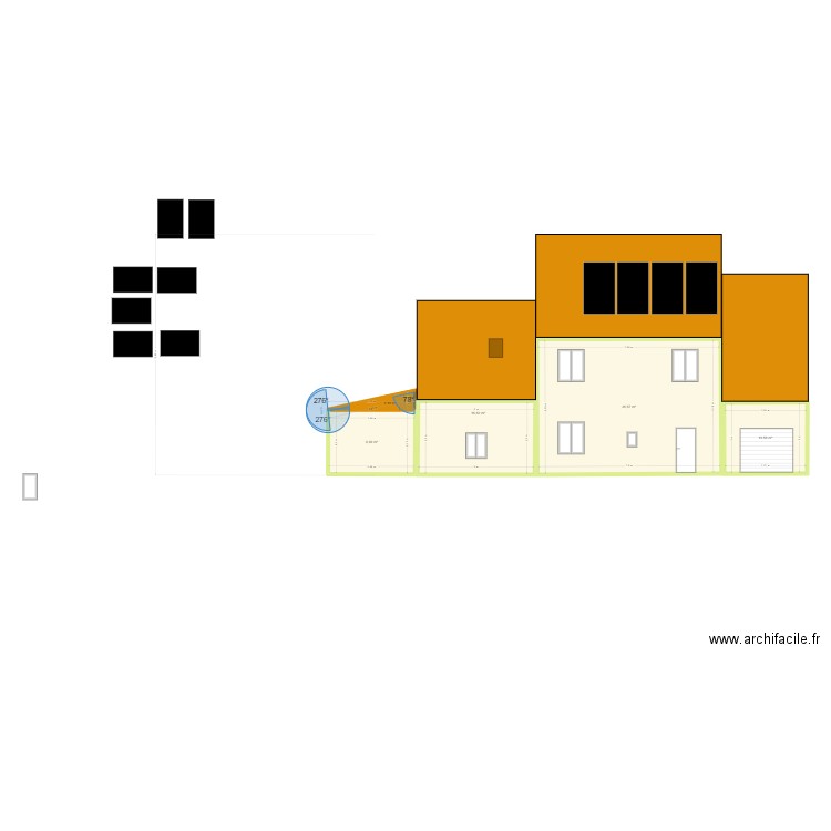 Plan de facade et toiture 1. Plan de 5 pièces et 83 m2