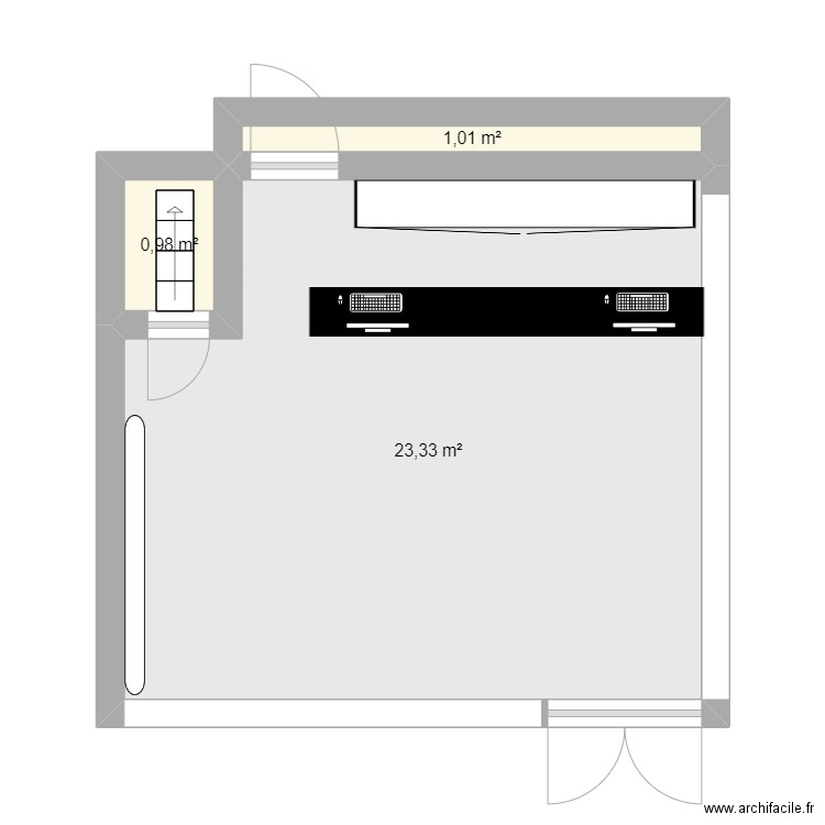 ujgyugyuiguyihgiuy. Plan de 3 pièces et 25 m2