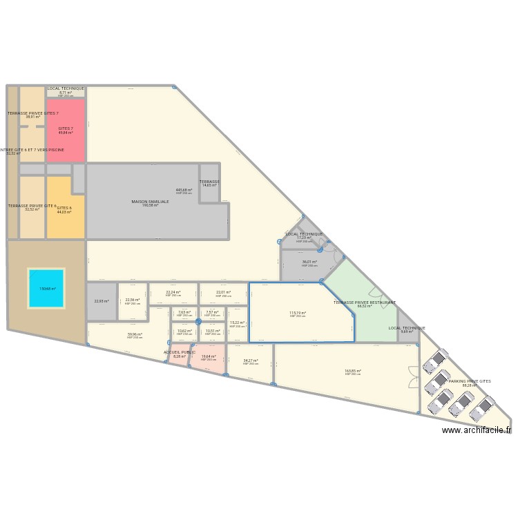 appart 2910B. Plan de 33 pièces et 1786 m2