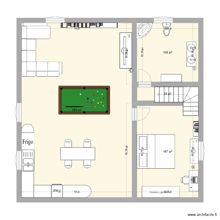 maison. Plan de 4 pièces et 81 m2