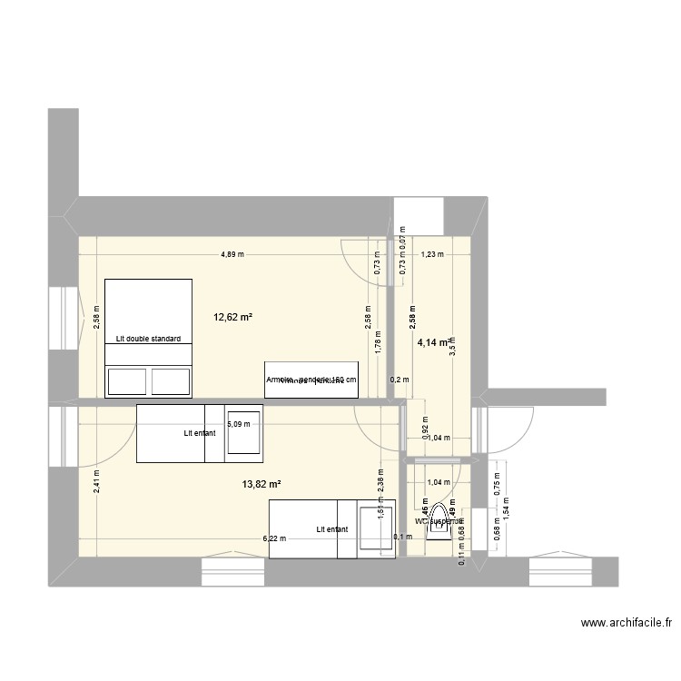 stg passage. Plan de 3 pièces et 31 m2