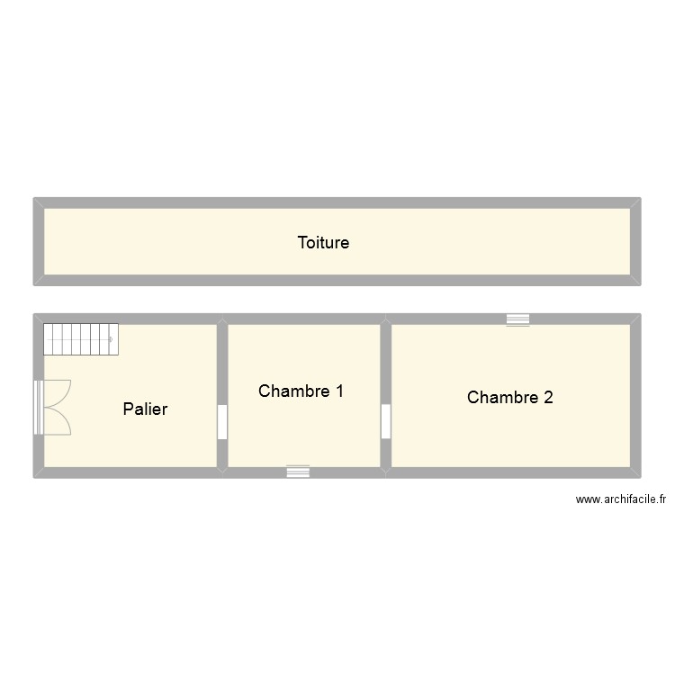 lecomte etage. Plan de 4 pièces et 80 m2