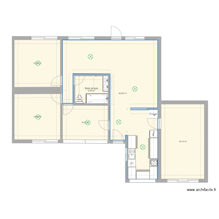 Maison Noisiel 2. Plan de 6 pièces et 105 m2