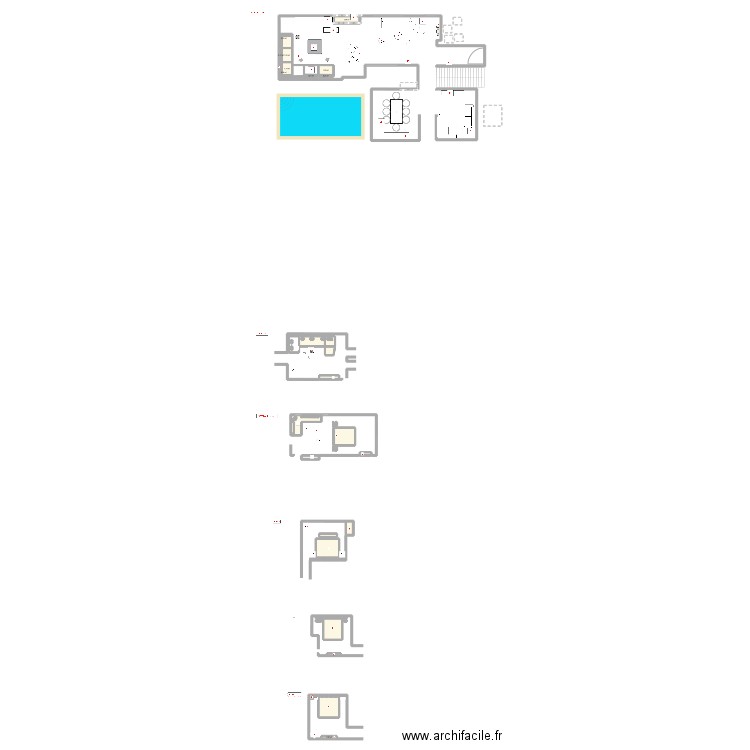 VILLA. Plan de 53 pièces et 33 m2