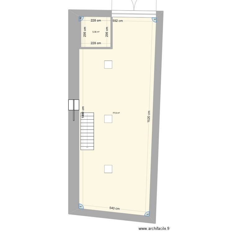 BUREAU LOGIS DU BREUIL. Plan de 2 pièces et 90 m2