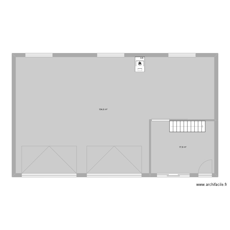 hangar fin. Plan de 5 pièces et 163 m2