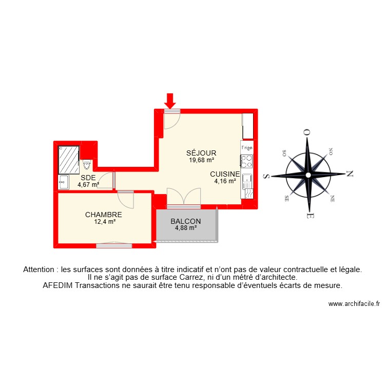 bi 26488. Plan de 9 pièces et 47 m2