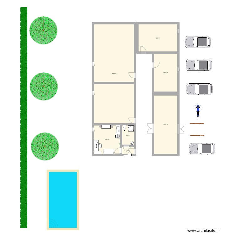 Appartement IAE. Plan de 7 pièces et 173 m2