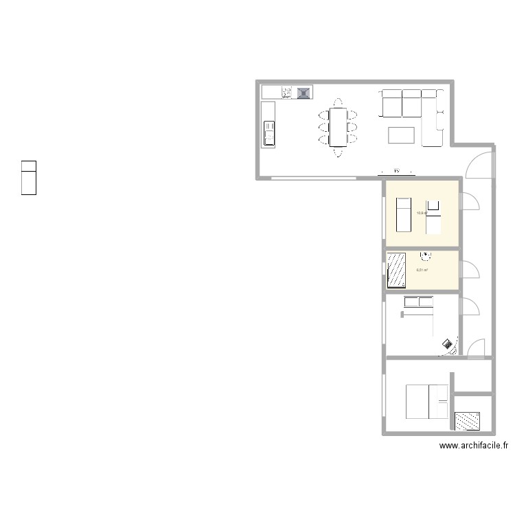 Plan Maison en bois pour ferme. Plan de 2 pièces et 17 m2