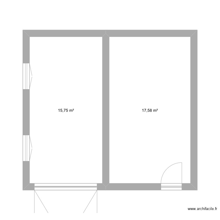 Plan de masse. Plan de 2 pièces et 33 m2