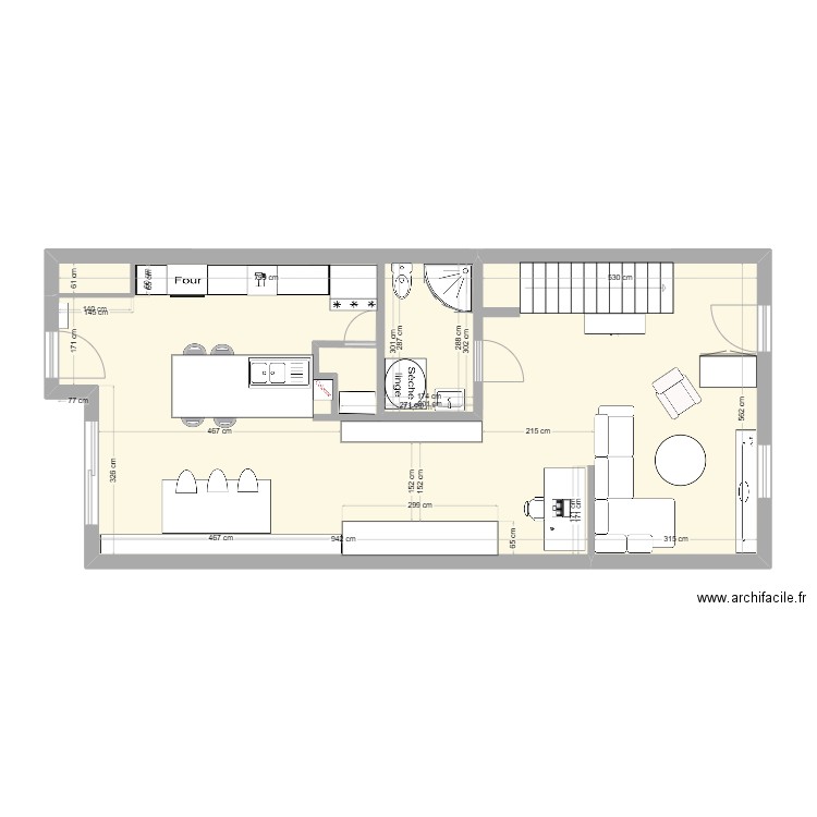 Maison RDC_V3. Plan de 1 pièce et 72 m2