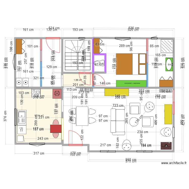 Ploeren Entrée mud room. Plan de 2 pièces et 12 m2