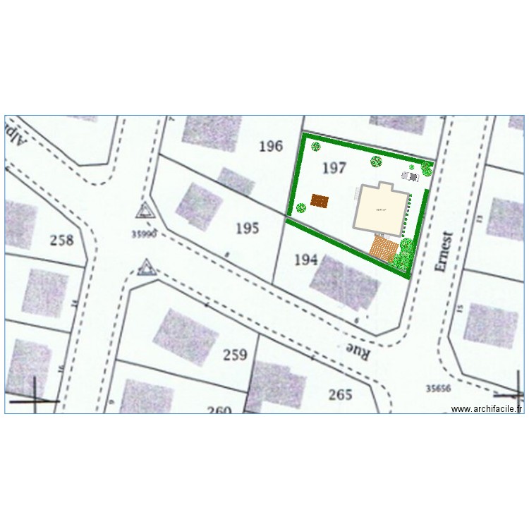 projet porte fenêtre. Plan de 2 pièces et 90 m2