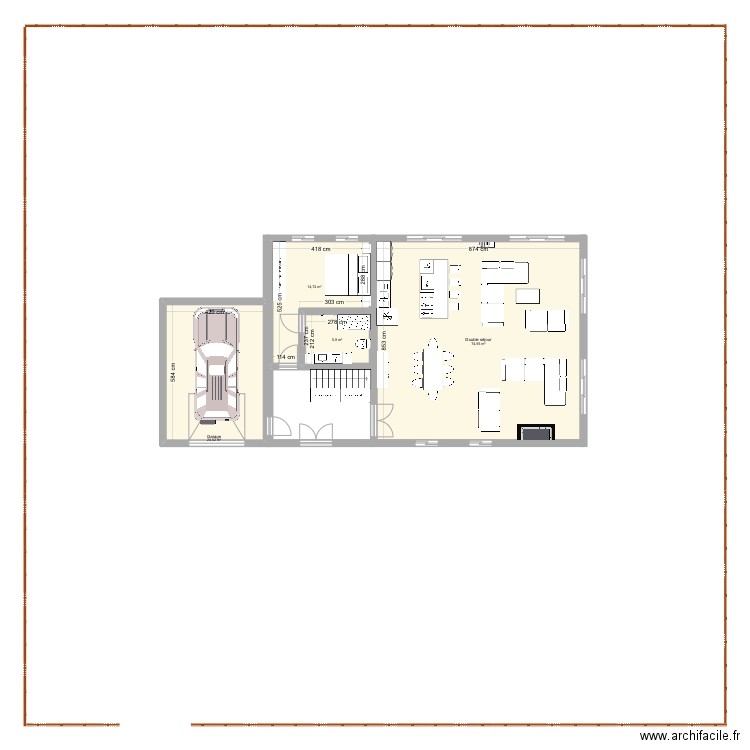 Maison 1. Plan de 4 pièces et 120 m2