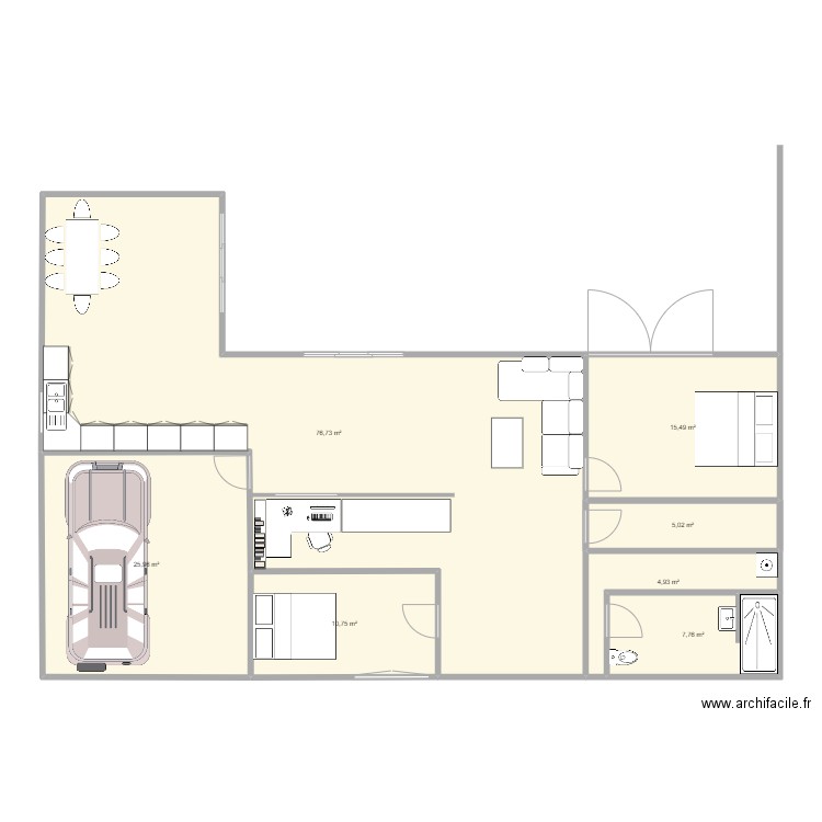 Maison 1. Plan de 7 pièces et 147 m2