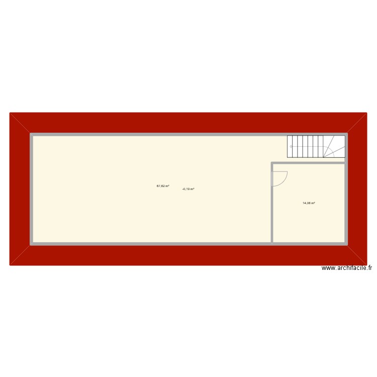 pace. Plan de 3 pièces et 169 m2