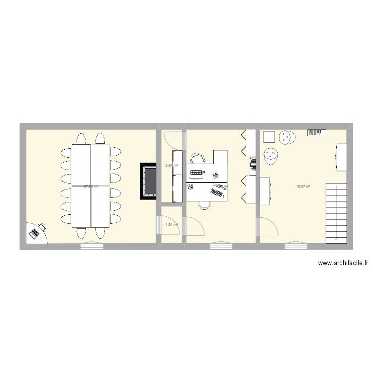 plan etage . Plan de 5 pièces et 66 m2