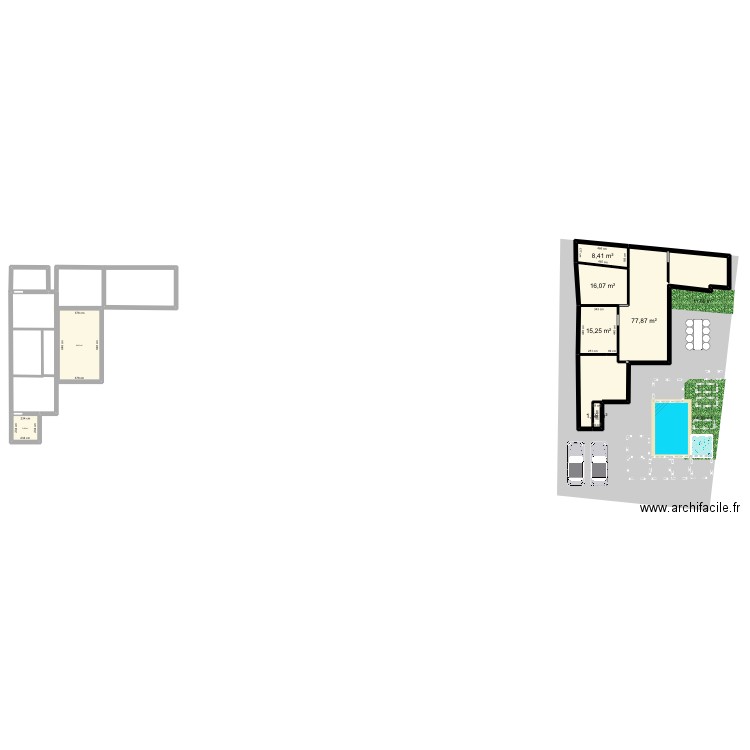 Maison. Plan de 7 pièces et 149 m2