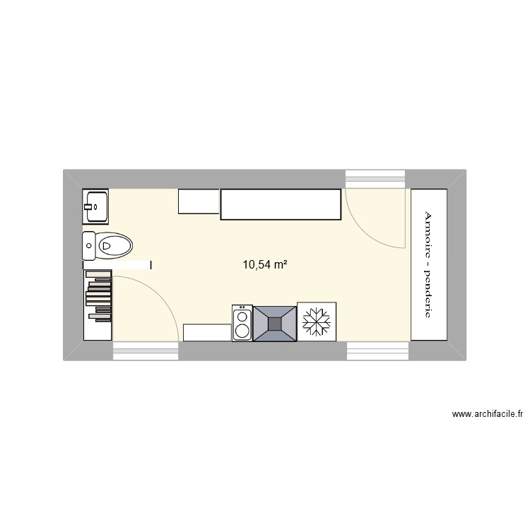 réserve1. Plan de 1 pièce et 11 m2