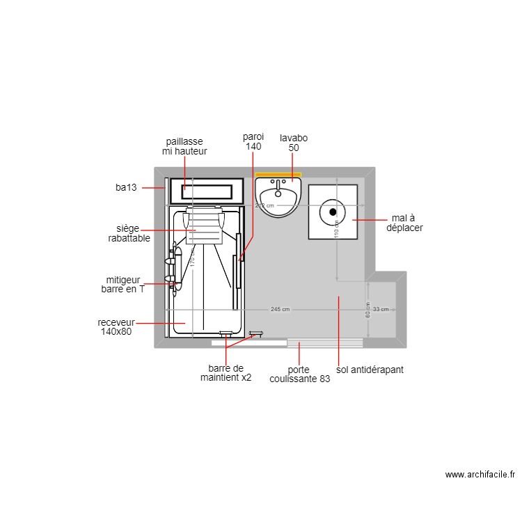 takoute. Plan de 1 pièce et 4 m2