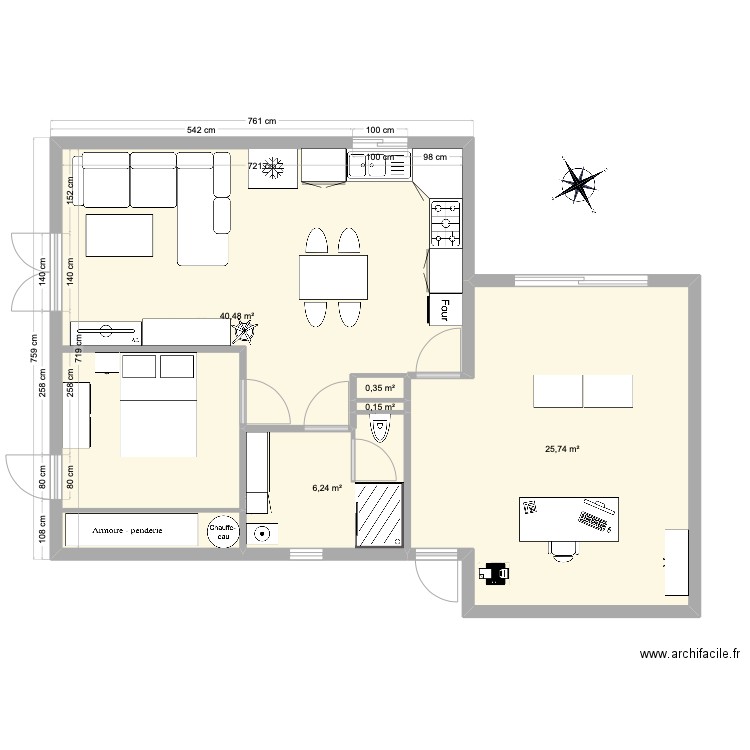 HOME+BUREAUX2. Plan de 1 pièce et 74 m2