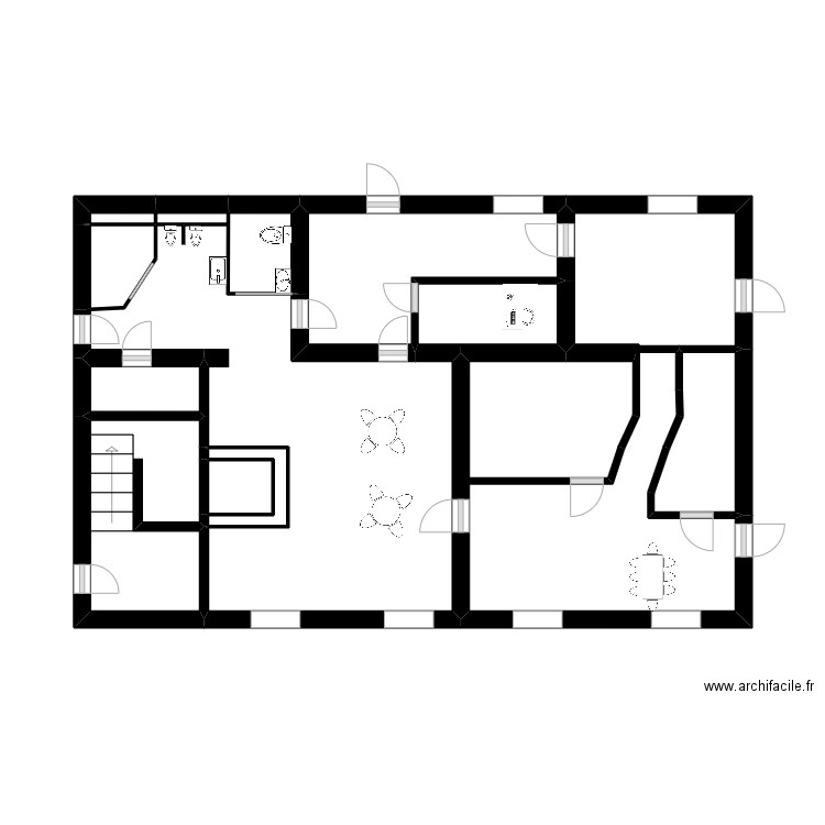 plan halte garderie. Plan de 13 pièces et 35 m2