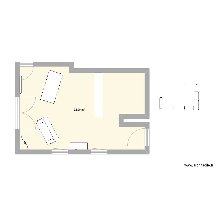 Salon Nymphéas. Plan de 1 pièce et 32 m2