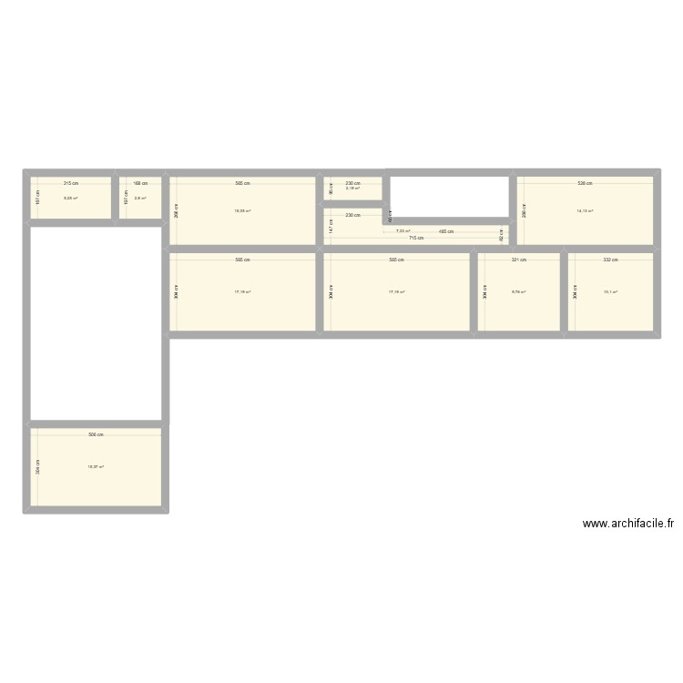 LES MONTAGNADES. Plan de 11 pièces et 116 m2