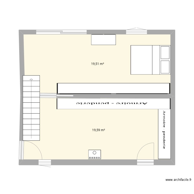 Agrandissement New 2. Plan de 2 pièces et 39 m2