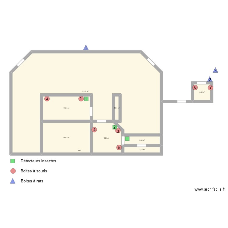 INHADDA. Plan de 8 pièces et 133 m2