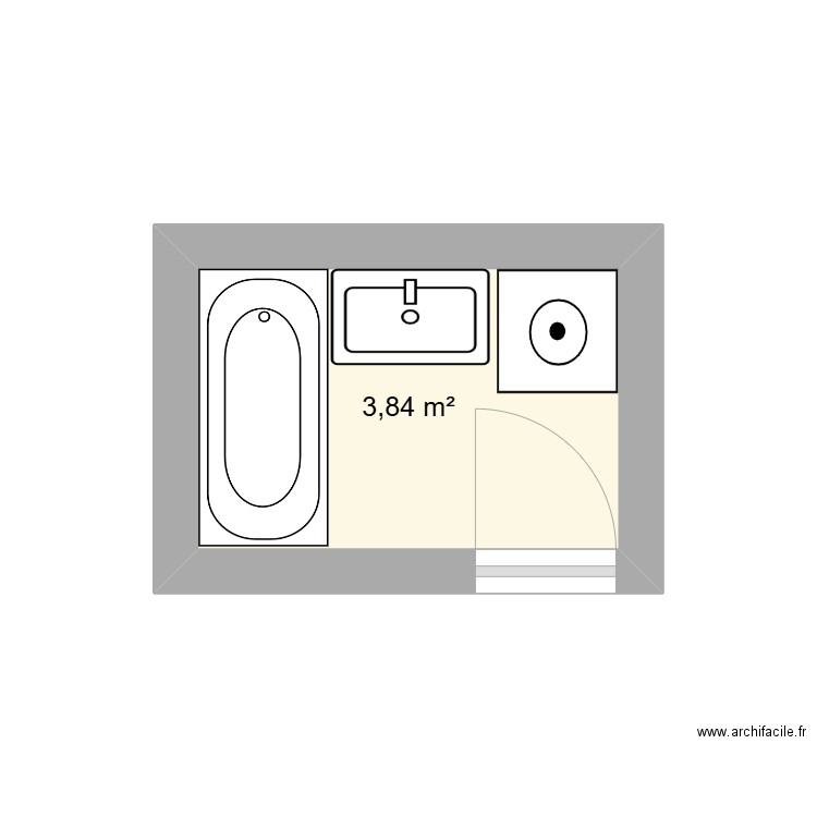 ADAM Christine. Plan de 1 pièce et 4 m2