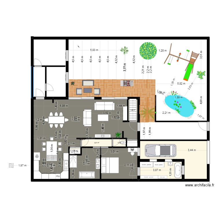 plan mickael1. Plan de 6 pièces et 132 m2