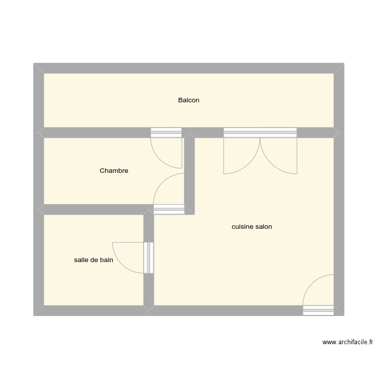 colomiers. Plan de 4 pièces et 41 m2