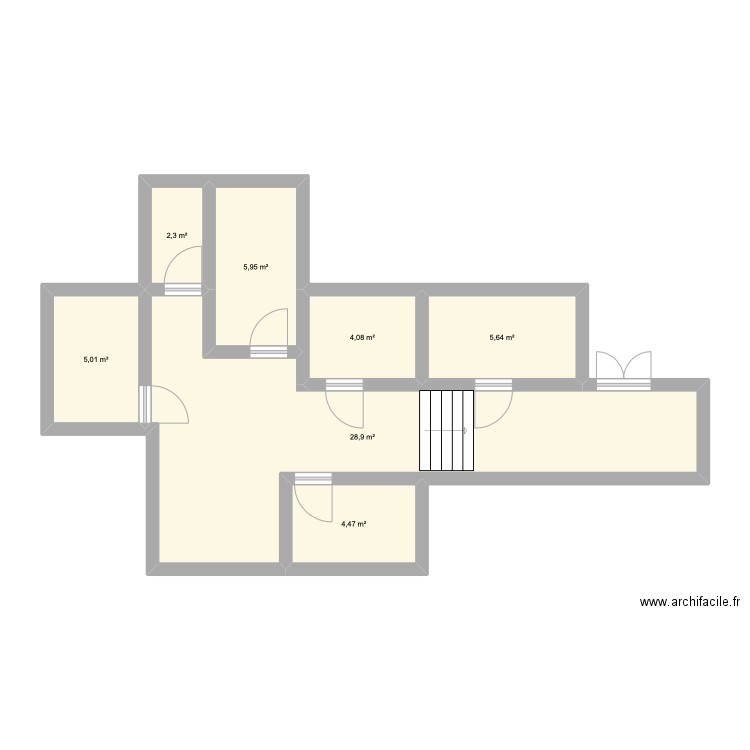 INSTITUT. Plan de 7 pièces et 56 m2