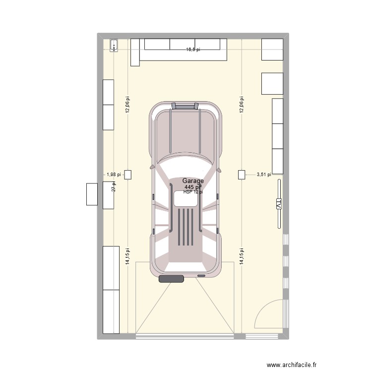 Garage. Plan de 1 pièce et 41 m2