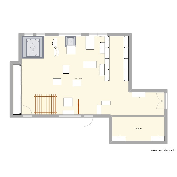 ludothèque 2. Plan de 2 pièces et 87 m2