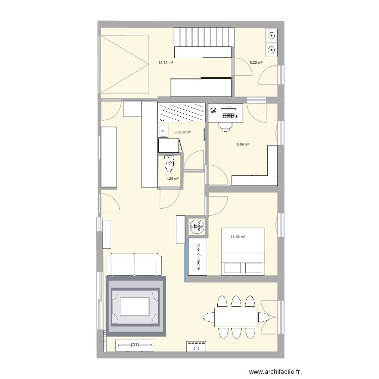 home. Plan de 7 pièces et 49 m2