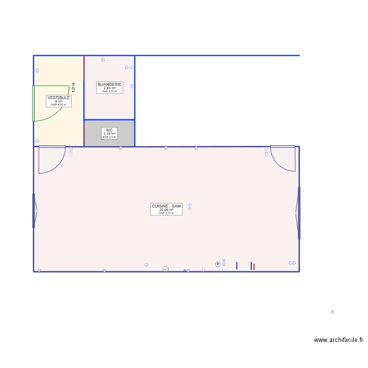 bordezac cuisine équipement. Plan de 4 pièces et 37 m2