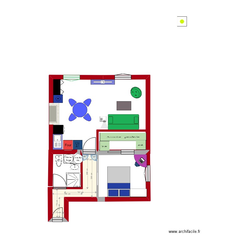 TEST ERIC. Plan de 1 pièce et 4 m2