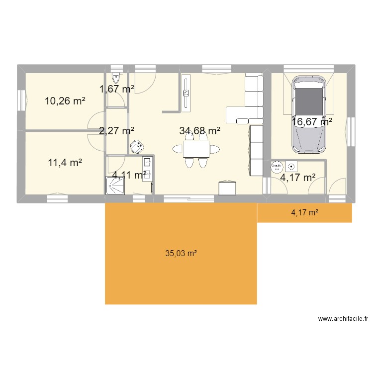 Maison Parents 2. Plan de 8 pièces et 85 m2