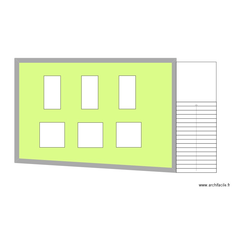 Potager. Plan de 1 pièce et 56 m2