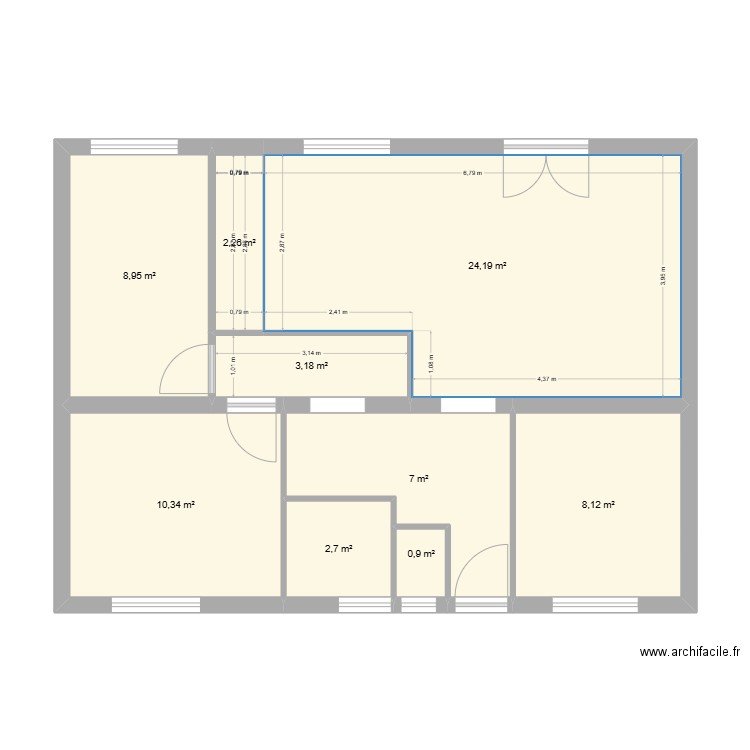 ALEXIS ET ANNIE V0. Plan de 13 pièces et 135 m2