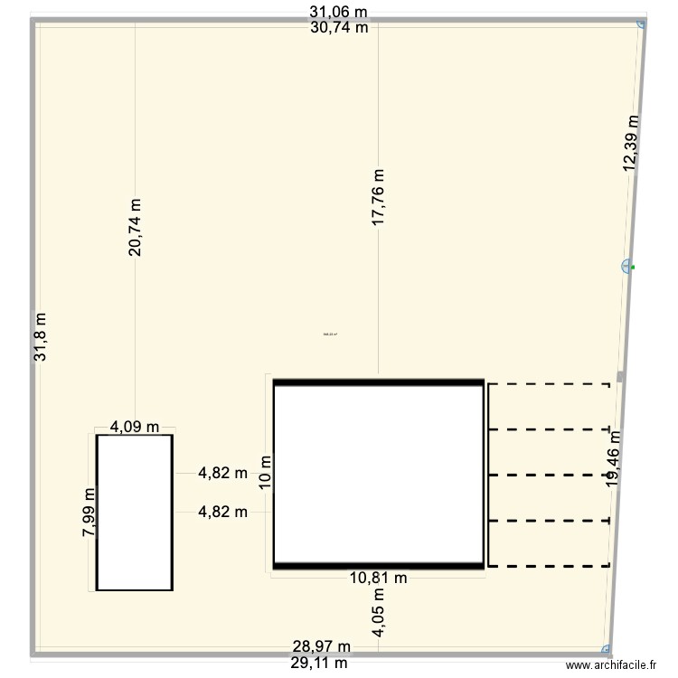 terrain implantation Maisons principal EST. Plan de 1 pièce et 948 m2