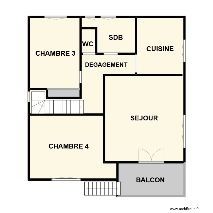 PITHON 1 ER. Plan de 8 pièces et 87 m2