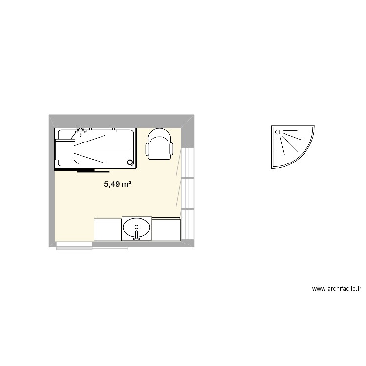 JOSSERAND. Plan de 1 pièce et 5 m2