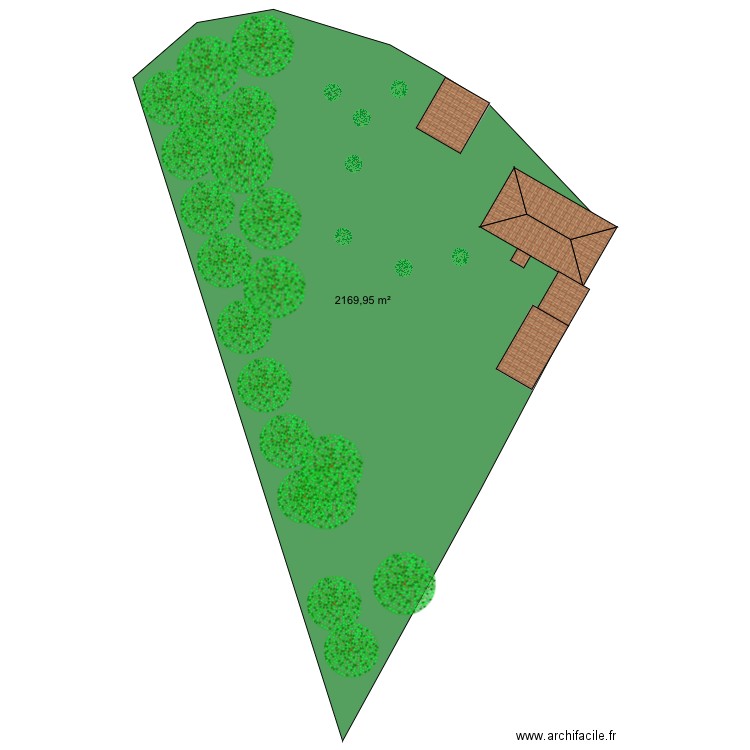 Plan masse initial. Plan de 3 pièces et 134 m2