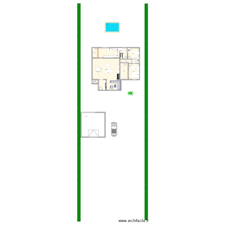  escanat amelioration . Plan de 9 pièces et 140 m2