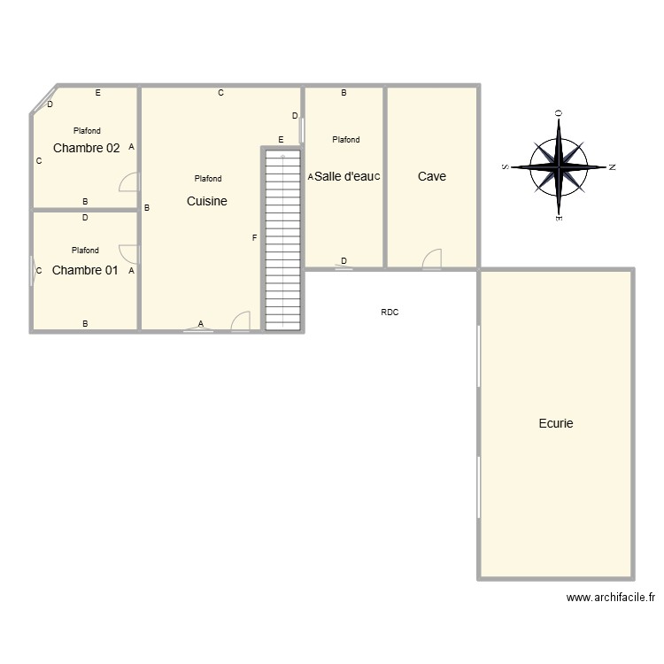 0_CroquisPb_Tardy. Plan de 8 pièces et 245 m2