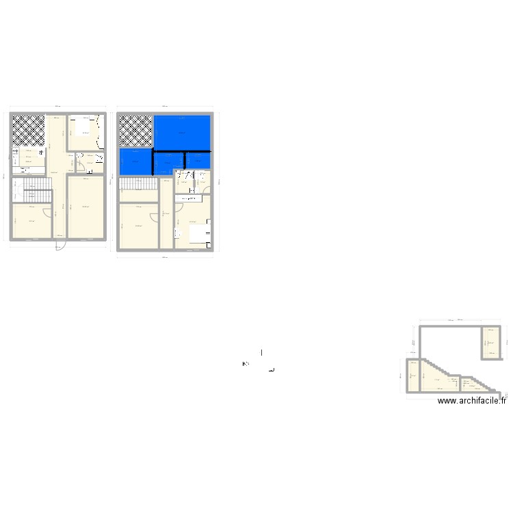 r+1. Plan de 23 pièces et 216 m2